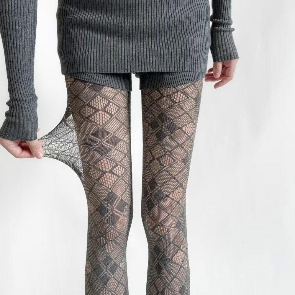 Personality Thin Floral Lace Tights Sexy Breathable Hollow Out Pantyhose High Elastic Silk Pantyhose Daily Wear