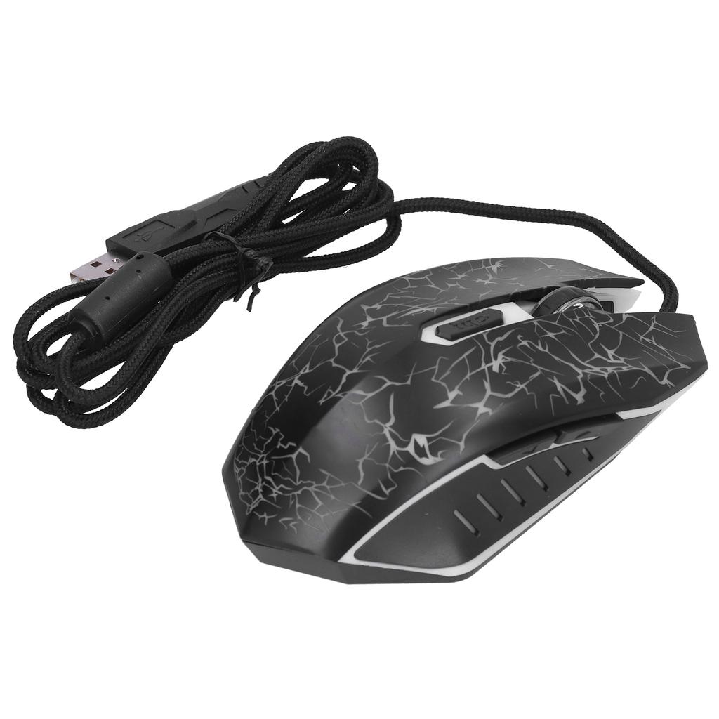 Mouse Wired Colorful Glowing Gaming USB Ultra Accuracy Internet Computer Accessories(Black )