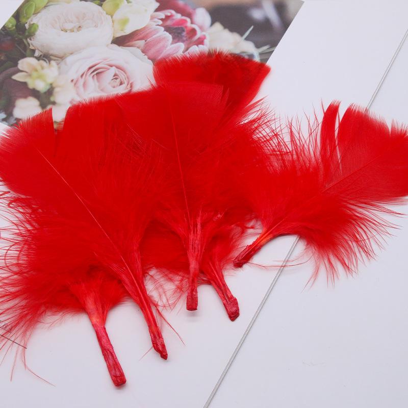 50Pcs Big Head Boy Flat Turkey Feather Color Diy Feather Jewelry Handicraft Accessories Clothing Accessories