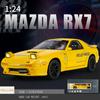 1/24 Mazda RX7 Initial D Diecast Alloy Model Car Metal Sound and Light Model Cars Boys Gifts for Children Hobby Collection