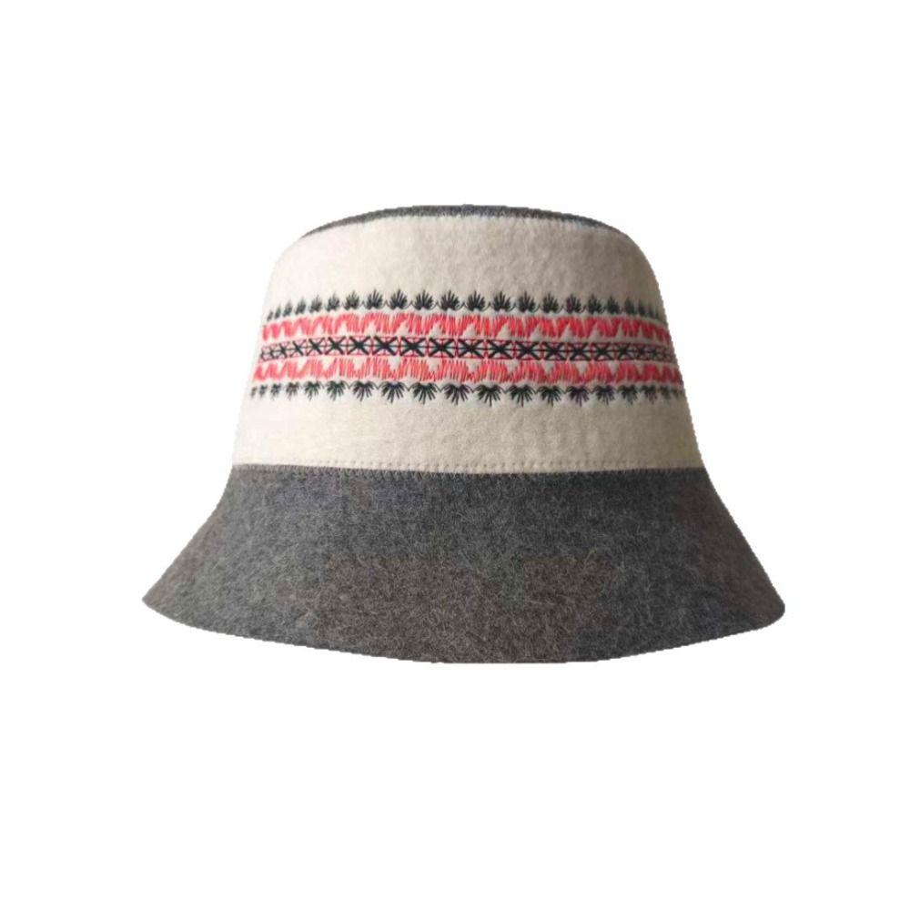 Embroidered Design Wool Felt Hat Wool Felt Material Banya Cap Heat Resistant Cap For Russian Sauna