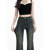 Damen High Waist Retro Schlagjeans - Herbstkollektion 2025: Dehnbare Schlankmachende Bodenlange Hose
