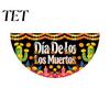 Colorful Cemetery Memorial Flag Day of The Dead Skull Bunting Banner, Marigold Print Fiesta Hanging Flag, Sugar Outdoor Yard Party Decor Floral