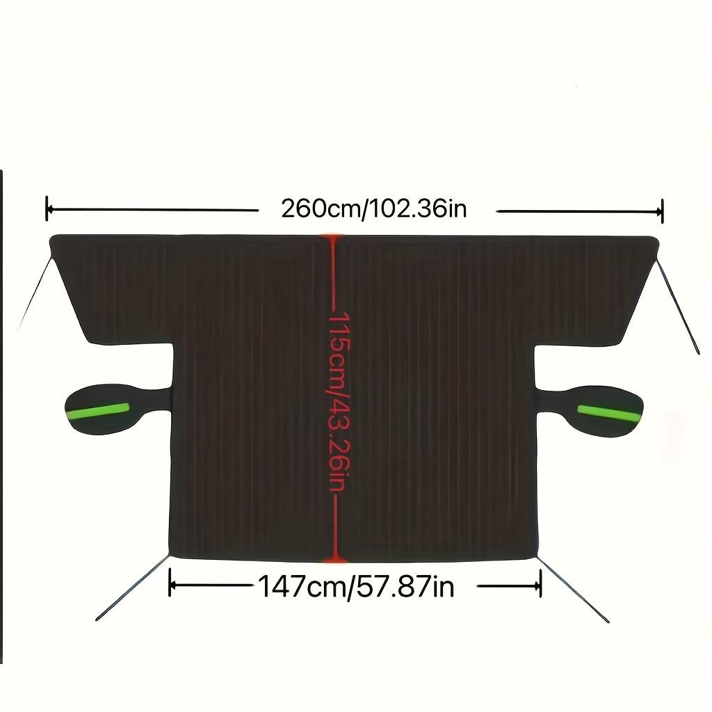 Car Windshield Snow Cover Plaid Oxford Cloth Windshield Frost Guard with Green Reflective Strips 6 Magnets Windproof Anti-Freeze Anti-Ice Front
