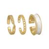 Korean Style Retro Three-Piece Adjustable Ring Set for Women - Fashionable Plain Band, Index Finger, and Open Rings - Trendy Student Hand Jewelry