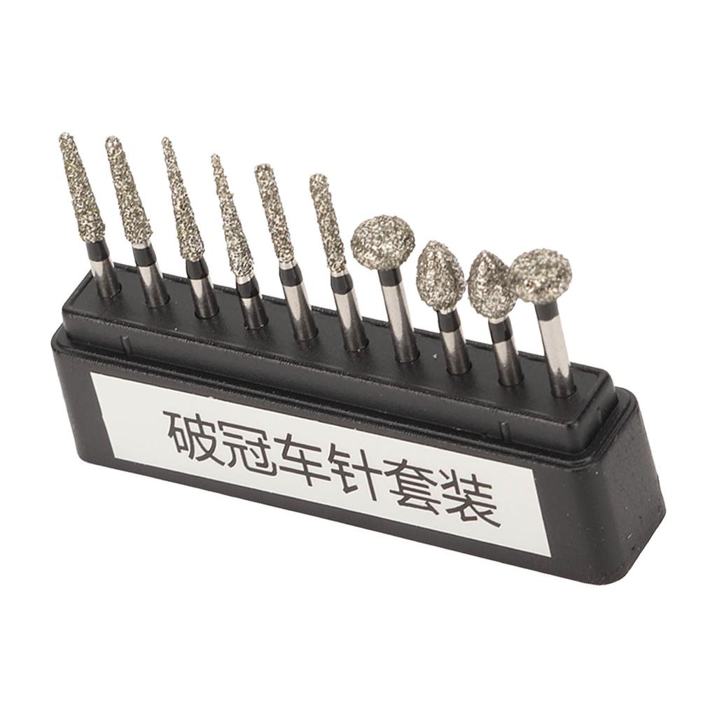 10pcs Dental Polisher Teeth Repair Stainless Steel Black Dental Polishing Bur Drills for Professional Use