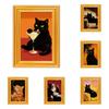 Sjov Træ Køleskabsmagnet Ramme Retro Sød Sort Kat Køleskabsmagnet med Fotoramme til Køleskab Kontor Køkken Skab Whiteboard