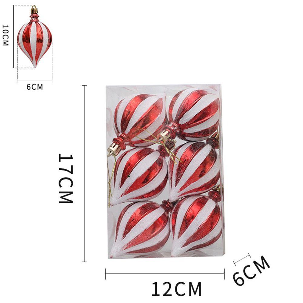 6pcs Plastic Painted Christmas Balls Set Mini Merry Christmas Tree Decor  Hotel Office Decor
