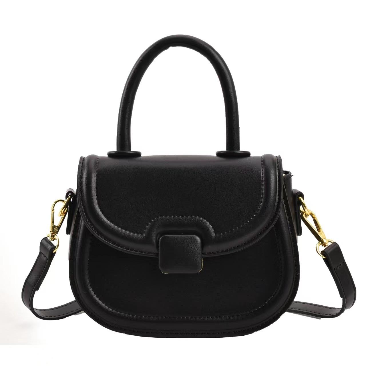 

Премиальная текстура, модная, наплечная сумка-мессенджер, нишевый дизайн, женская сумка-седло чёрный