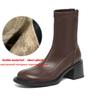 Krazing Pot Microfiber Winter Round Toe Modern Platform Size 33 Boots Size 43 Women Fashion Stretch Ankle Boots