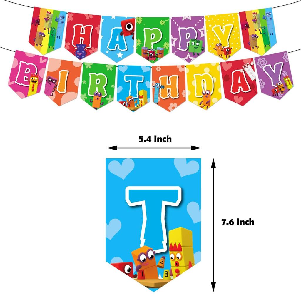 Numberblocks Narozeniny Narozeninová Postava VŠE NEJLEPŠÍ K NAROZENINÁM Dort Narozeninový Dárek Dekorace, Dekorace, Balónky, Banner, Topper, Samolepky, Děti, Chlapci,