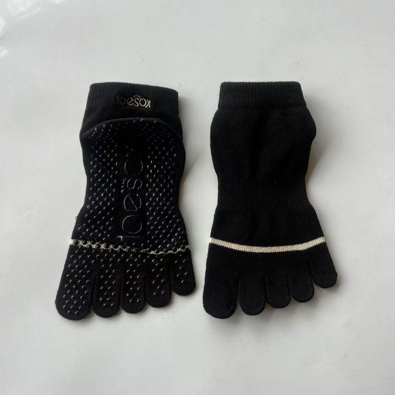 

Женские носки с пятью пальцами Toesox для пилатеса, аэробики, йоги, танцевальные колготки, фитнес-носки, нескользящие носки с клеевыми точками, короткие p size S 36-size 39