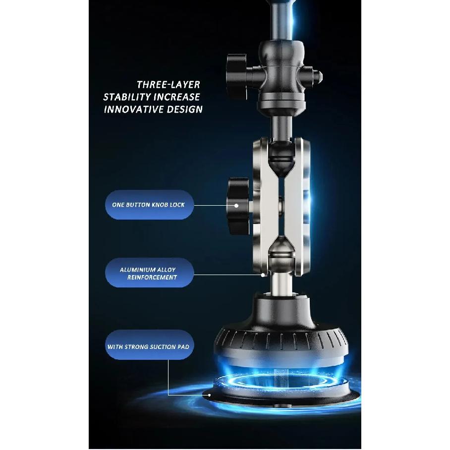 Car Phone Mount Video Recording Universal Magic Arm Suction Car Phone Holder Mount Windshield Window Glass Vlog Shooting