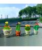 4PC  Handmade Glass Cactus Figurines Ornaments Mini Bonsai Decor Cute Miniature Desktop Craft Adornment Creative Home Decor Gift