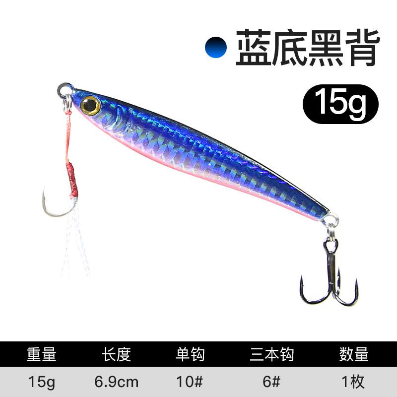 Big Plum Shark Lure Double Hook Long-Throwing Iron Plate Lure Gold-Plated Sequin Bass Pike Artificial Hard Bait