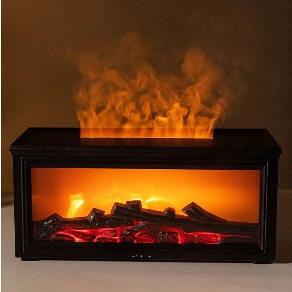 Chimenea con Control Remoto, Humidificador de Llama con Luz LED, Difusor de Chimenea Simulada, Hogar