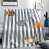 1PC Coffee Lemon Printed Flannel Blanket Suitable For All Seasons for Lunch Break Warmth and Comfort Ideal Gift Gifts