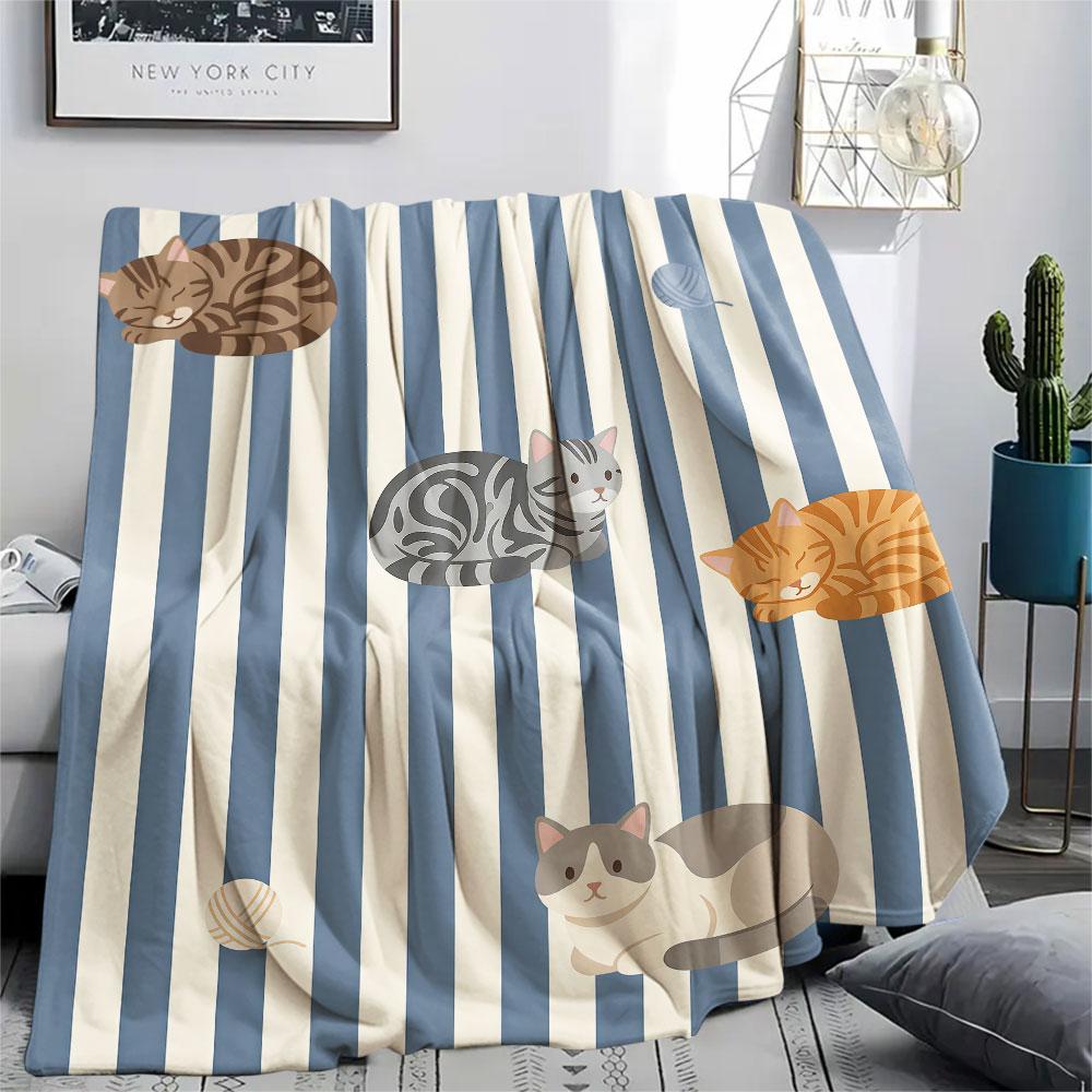1PC Coffee Lemon Printed Flannel Blanket Suitable For All Seasons for Lunch Break Warmth and Comfort Ideal Gift Gifts