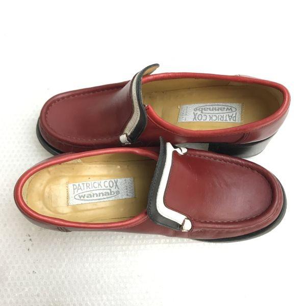 PATRICK COX leather loafers 36.5 23 red Italy(USED)