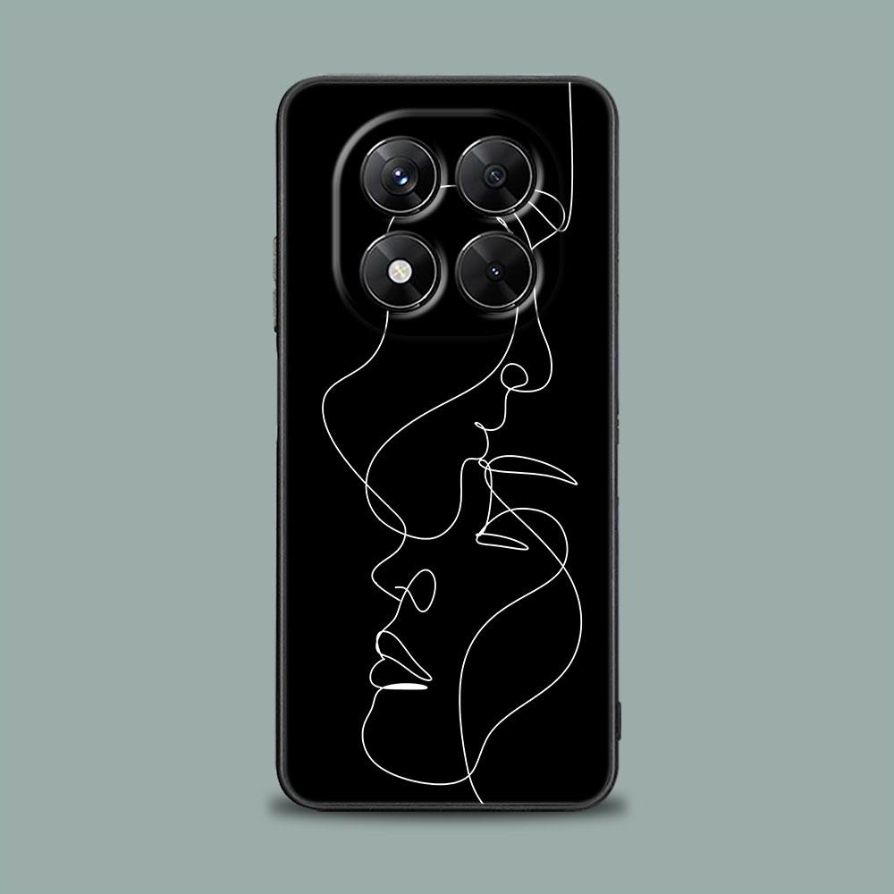 Handyhülle für Xiaomi Redmi 15C 14C 12C 13C 4G Redmi Note 15 14 13 12 11 10 Pro Plus 12S Hülle Sexy Linienkunst Liebhaber Paar Kuss