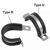 304Stainless Steel Ohm Tube Card U/R Type Water Pipe Clamp Rubber Strip Shock Absorption Insulation Horseback Saddle Throat Hoop