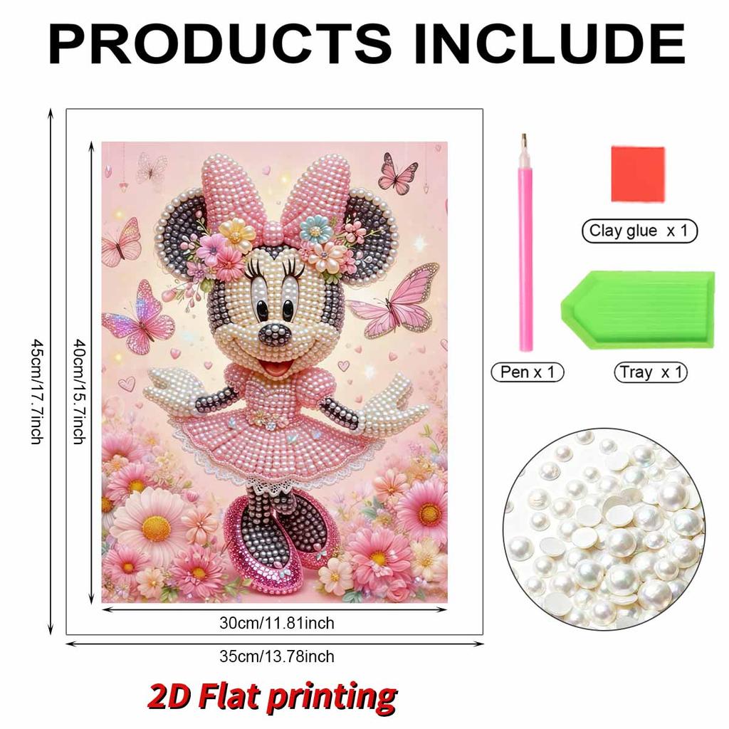 Disney Minnie Pearl Painting Art 5D DIY Full Diamond Embroidery Mosaic Cross Stitch Kit Home Room Decor