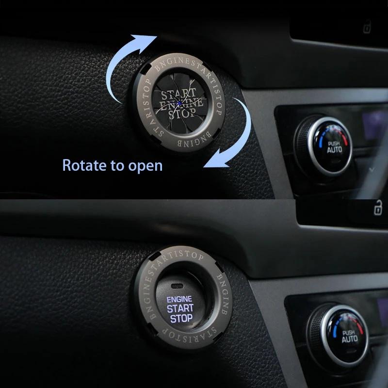 One-key Start Decoration Ring Blade-type Rotation One-key Ignition Ring Decoration Ring Car Protection Cover Cool Modification