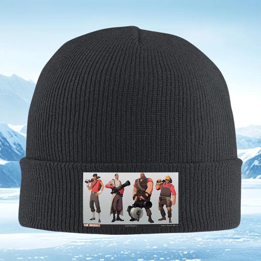 Four Team Fortress Characters Posing Unisex Women Unisex Knitted Hat Beanie Pullover Cap Winter Thermal Warm Christmas Outdo