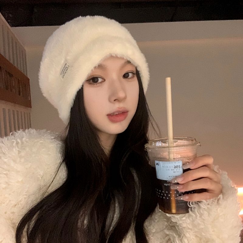 Autumn and Winter Warm Thickened Fluffy Small Standard Ear Protectors Pile Hat Tide Internet Celebrity Pullover Hat Children