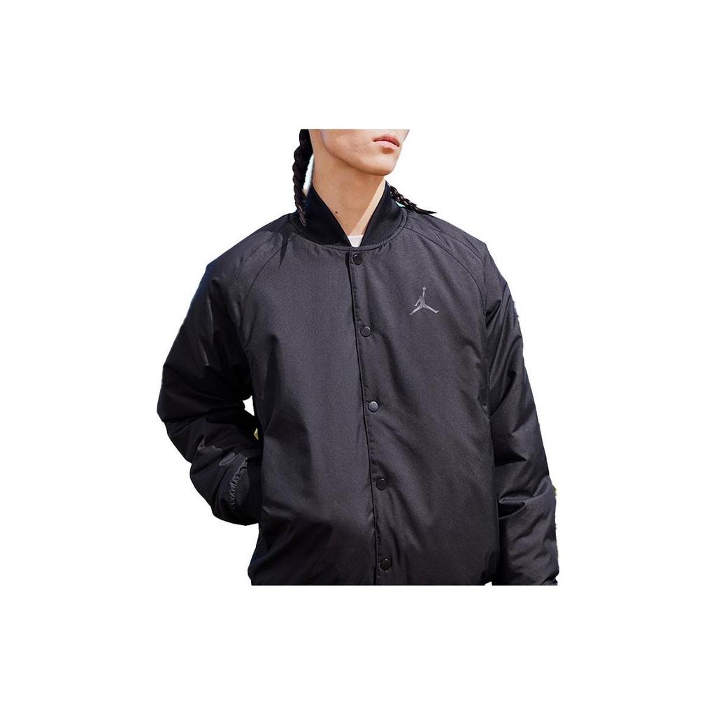 Jordan Solid V-Neck Button Jacket Men Jackets Black DV9792-010