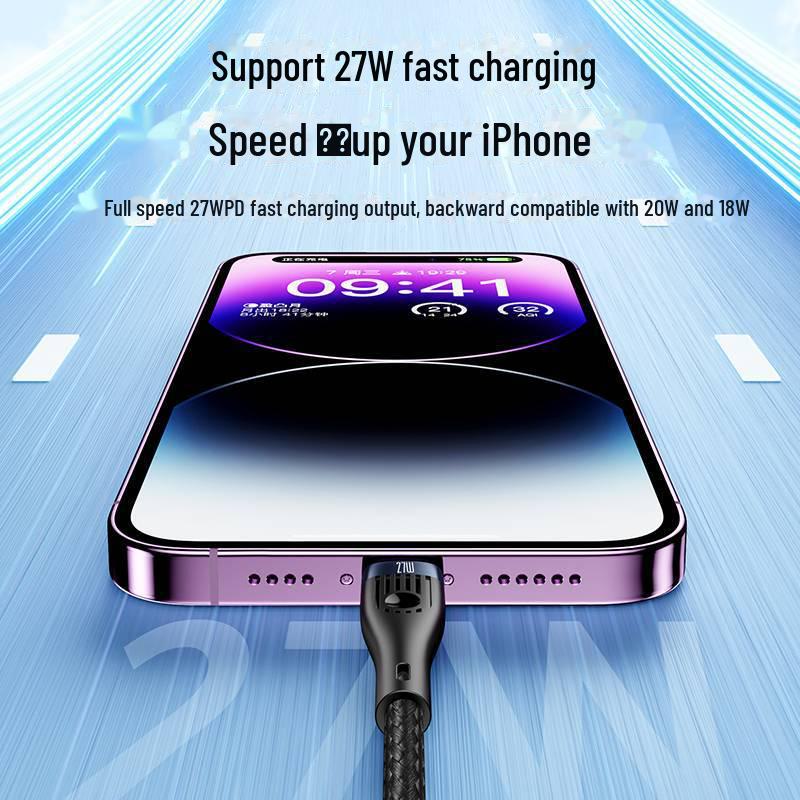 PISEN 3-in-1 Type-C Fast Charging Cable for Apple & Huawei, Braided Design