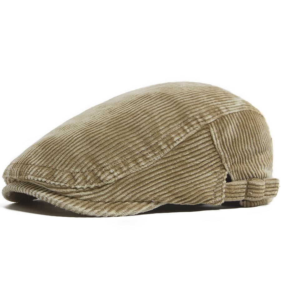 

Wash Faded Corduroy Beret Retro Fashion Men Women Newsboy Cap Autumn Winter Casual Vintage Flat Hat 55-59Cm Adjustable Cool