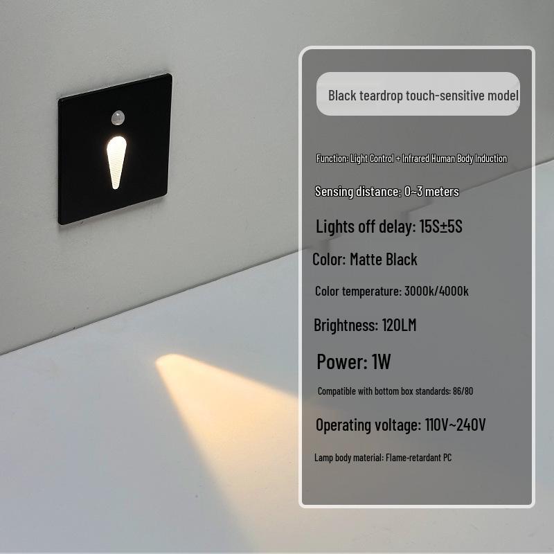 Ultracienka lampka nocna z czujnikiem magnetycznym do wbudowania typu 86 na schody i korytarze