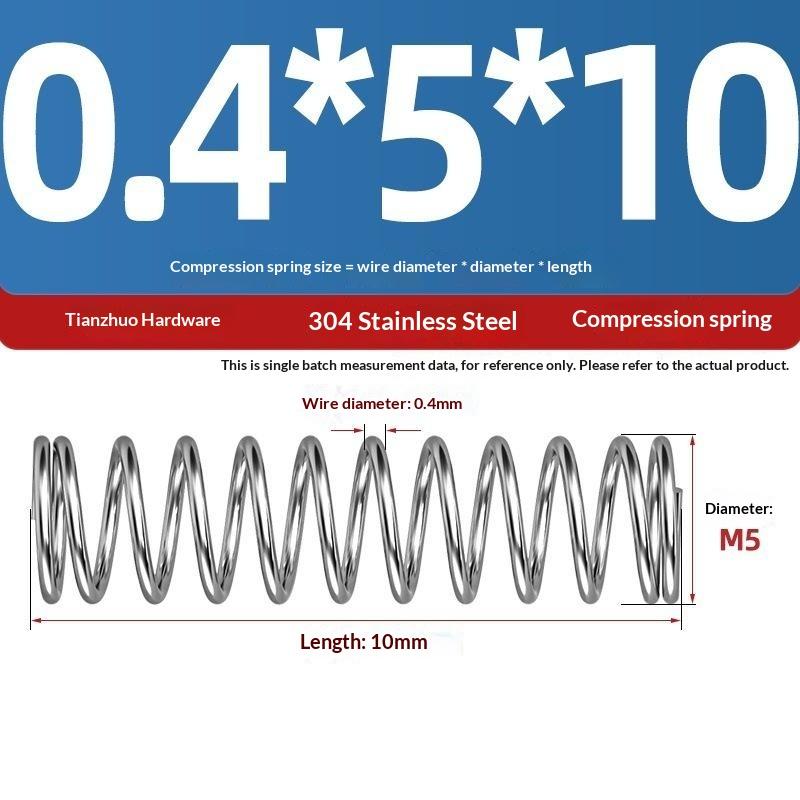 Spring Steel Pressure Return Spring Assortment 0.3/0.4mm Wire Dia 5-20mm Length for Hobbyist Craft Making Projects