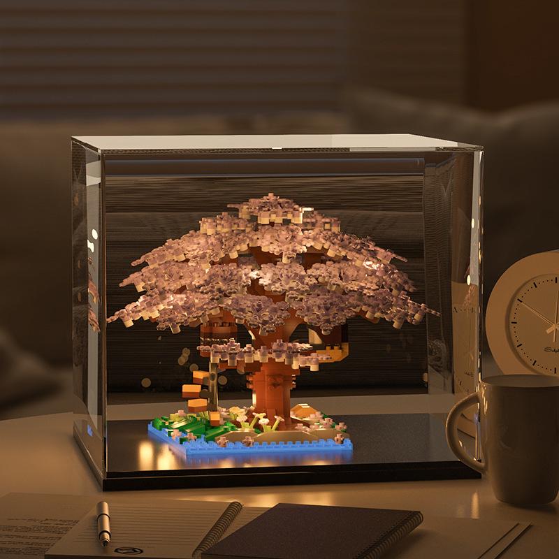 Cherry Blossom Treehouse Compatible with LEGO Blocks - DIY Flower Ornament & Gift for Girls