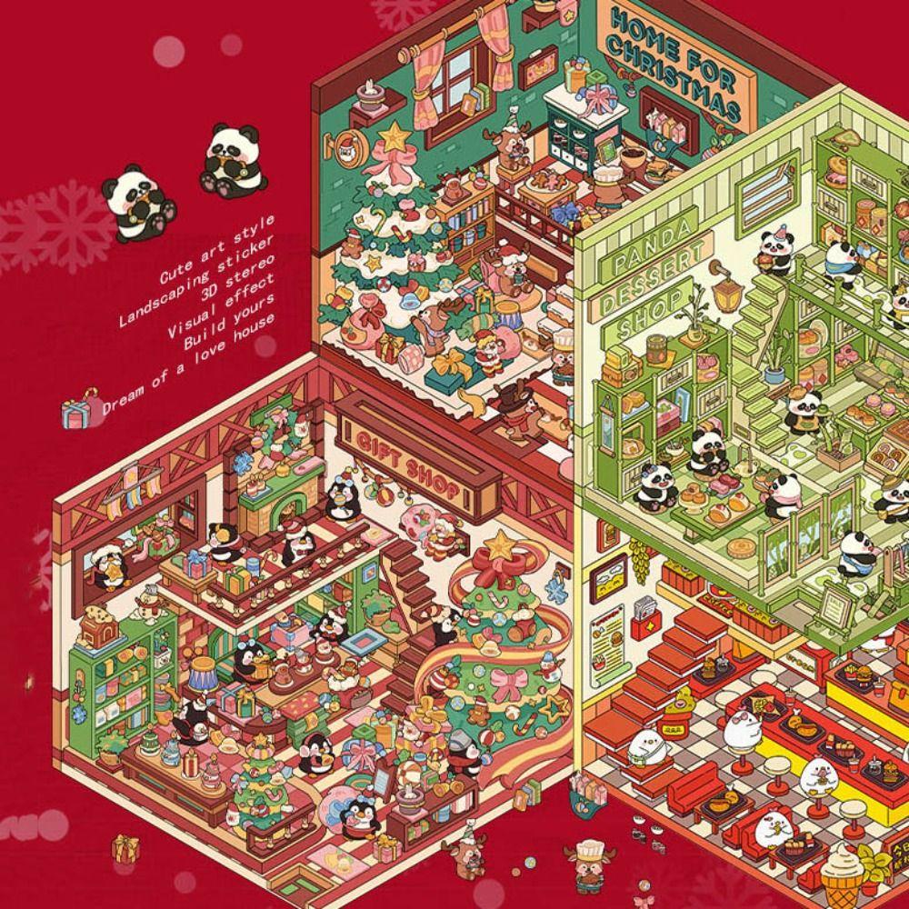 

Візуальне укладання Тривимірна наклейка Мініатюрна сцена Мініатюрна сцена Наклейка Подарунок 1Pc Panda