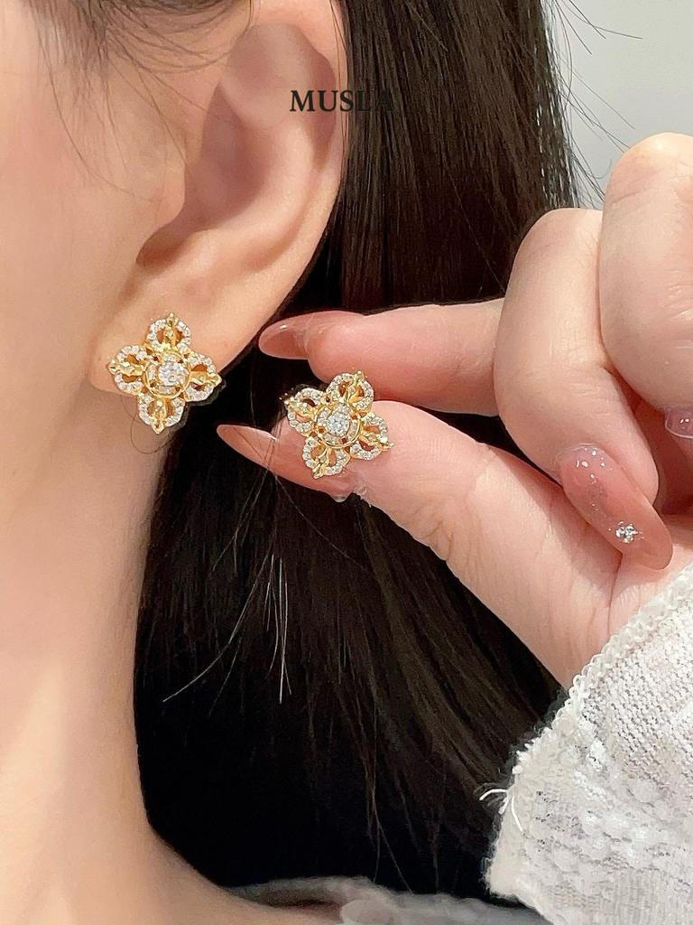 Musla Design Šperky Pro Ženy Módní Náušnice Náušnice ze Sterlingového Stříbra 925 Zirkon Módní Puzetové Náušnice