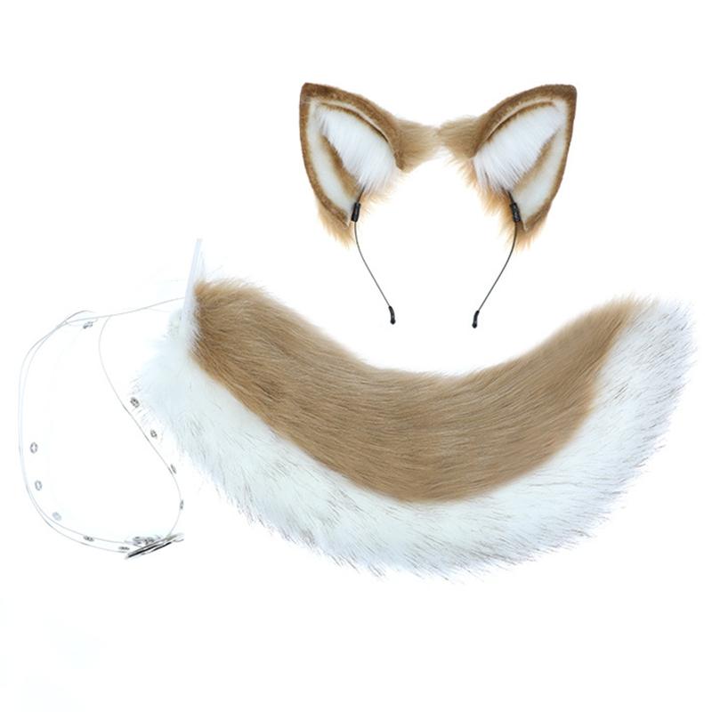 Faux Fur Dog Ear Hair Hoops Night Party Anime Lolita Hairband Fur Headbands Clip Shiba Inu Ear Headband Animal Hair Hoop 1