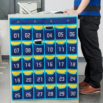 Sac Suspendu pour Téléphone à 30/36/42/48 Compartiments Sac de Rangement pour Téléphone Numéroté Mural Sac Suspendu à la Porte Épais Décor Mural de Porte d'École