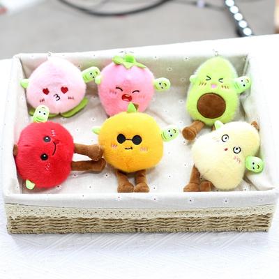 Cute Cute Fruits Can Be Used To Pull Strawberry Pendant Plush Toy Doll Apple Avocado Bag Hanging Keychain
