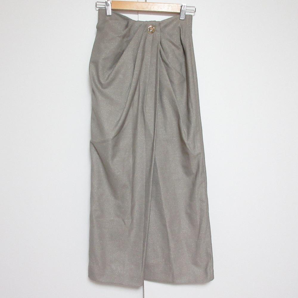 [Used] Good Condition 25SS SNIDEL Tuck Drape Tight Skirt Size 1 Beige Ladies Luxs Brand Used Clothing Luxe