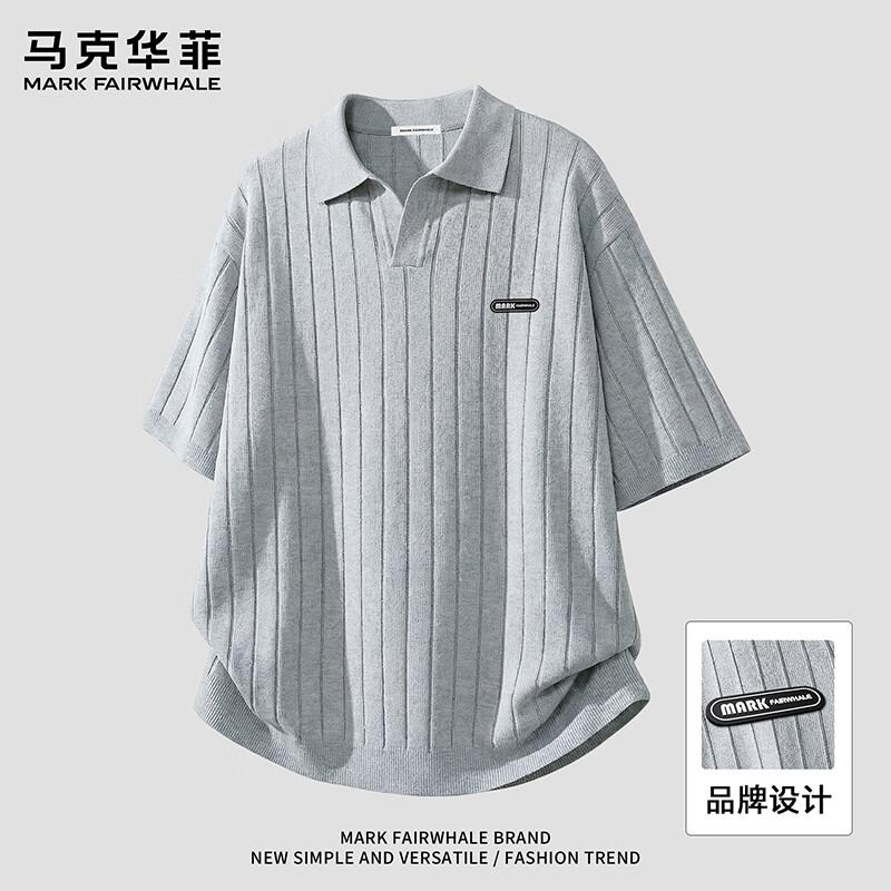 

Mark Hua Fei Men s Old Money Style Knitted Polo Shirt M