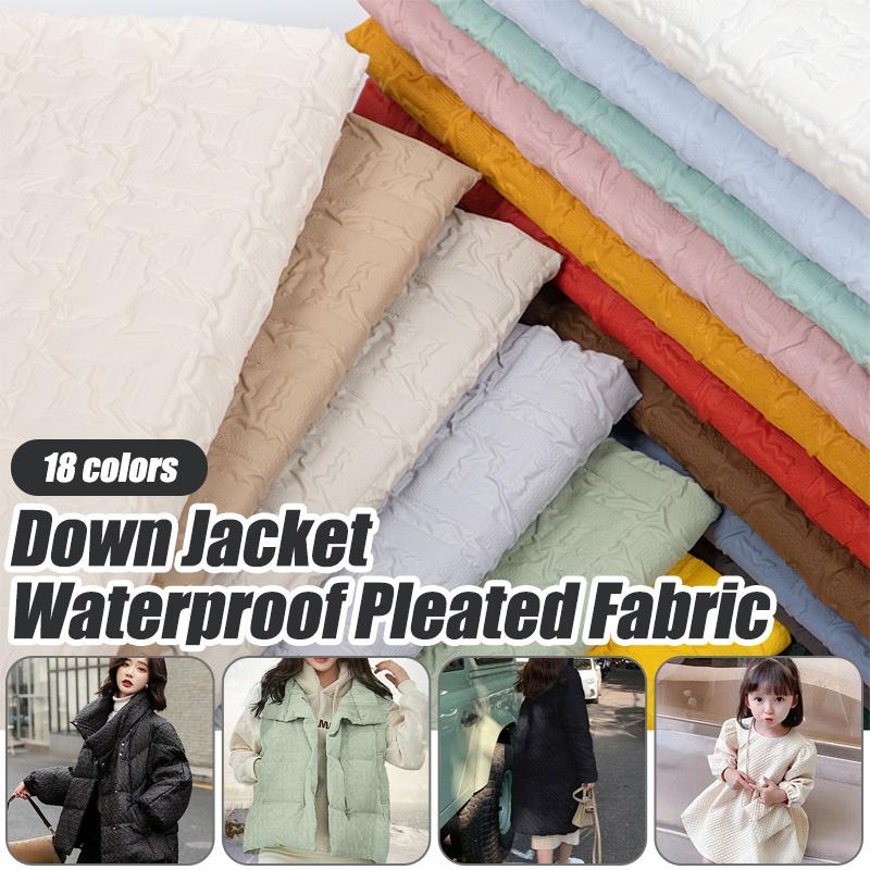 100*140cm Waterproof Embossed Winter Quilted Cotton Fabric For Making Padded Jacket Down Coat Wrinkled Down Jacket Fabric