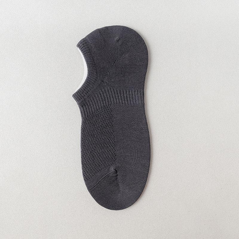 Men's Summer Mesh Breathable Cotton No-Slip Heel-Less Low-Cut Invisible Socks
