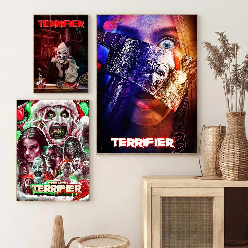 High Quality Terrifier 3/2/1 Collection Classic Thriller Movie Film Posters  Wall Art Canvas Paintings Halloween Home Room Decor