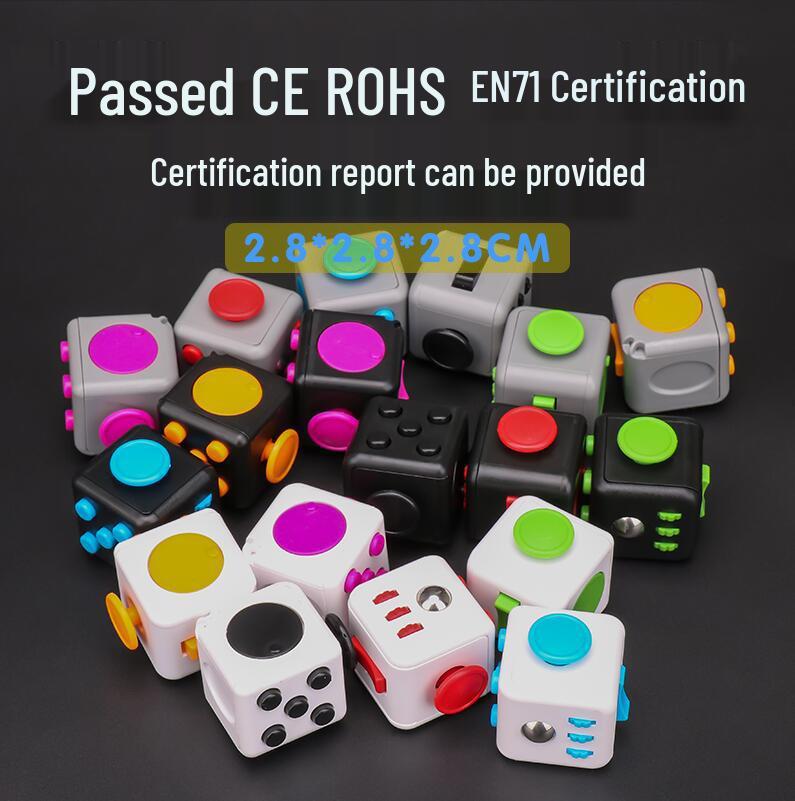 

2.8CM US Fidget Cube Stress-Relief Dice - Educational & Creative Toy Black-Green BK-2