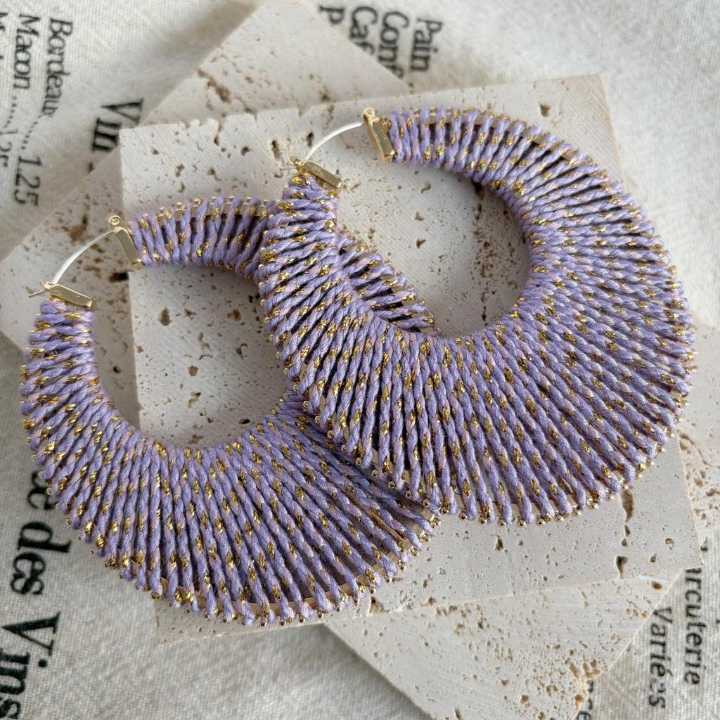 2025 Colorful Braided Wire Earrings: 925 Silver Needle, Niche Design, Light Luxury, European & American Retro Style.