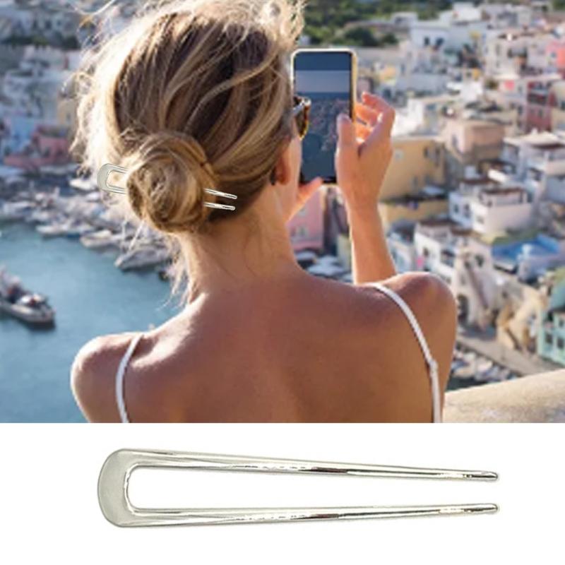 Unique Hair Fork Large French Metal Hair Clip For Women Elegant Bun Styling Hair Pins Vintage Hairstyle Accessories