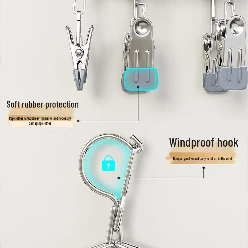 Stainless Steel Multi-Clip Laundry Drying Rack