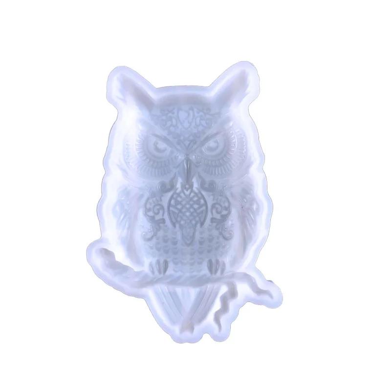 Creative Owl Ornaments Epoxy Resin Mold DIY Wall Hanging Desktop Ornaments Half Three-dimensional Owl Silicone Mold Home Decor